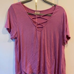 Mossimo pink crossed top